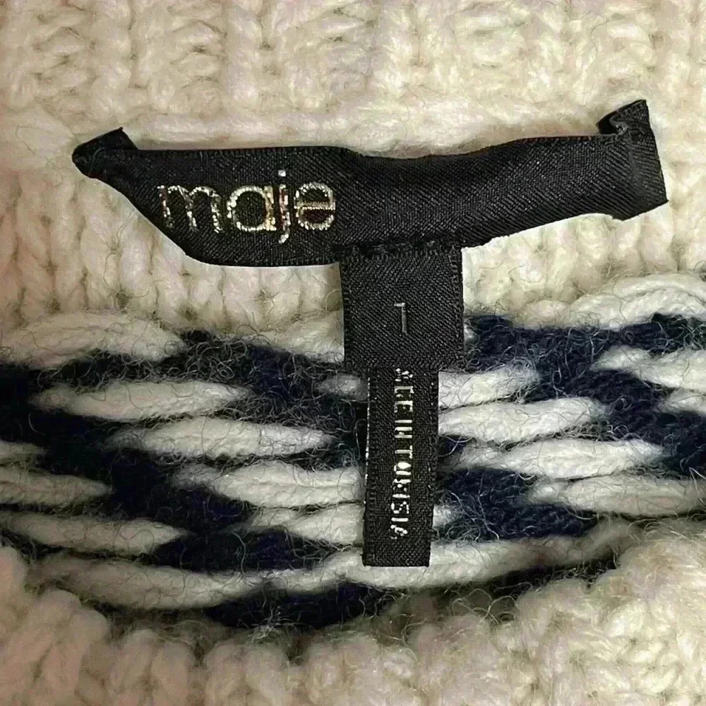 Maje Mockoon Geo Pattern Snowflake Sweater - image 4